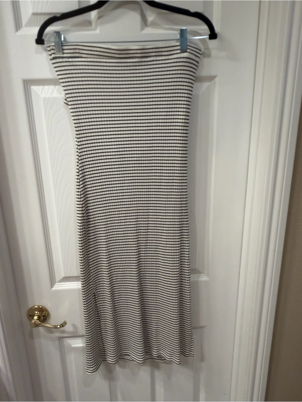 RVCA Black & White Ribbed Stripe Skirt
